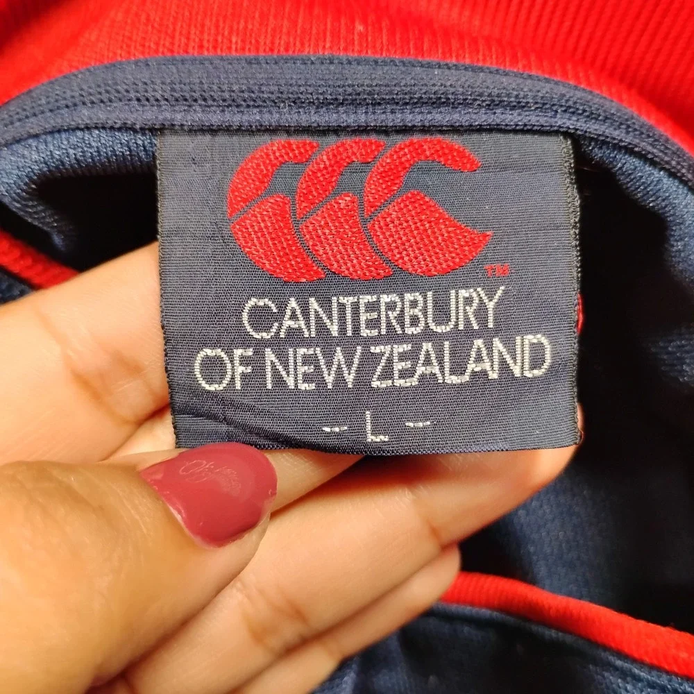 Canterbury of New Zealand Vintage Track Jacket Men's L Navy Blue Red Color block